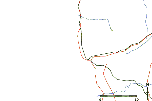Carreteras y ríos cerca de Kings Rock