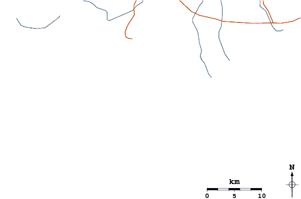 Carreteras y ríos cerca de Kuta Bay-Lombok