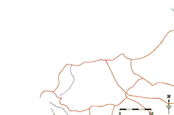 Carreteras y ríos cerca de La Punta - La Bellaca