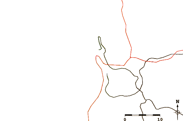 Carreteras y ríos cerca de El Bajo / La Bestia