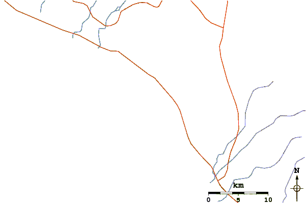 Carreteras y ríos cerca de La Bocana