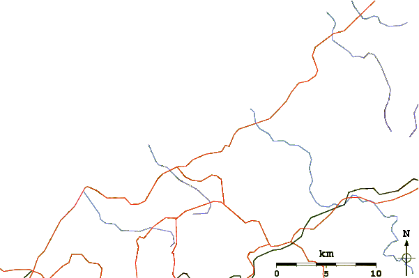 Carreteras y ríos cerca de La Ciaccia