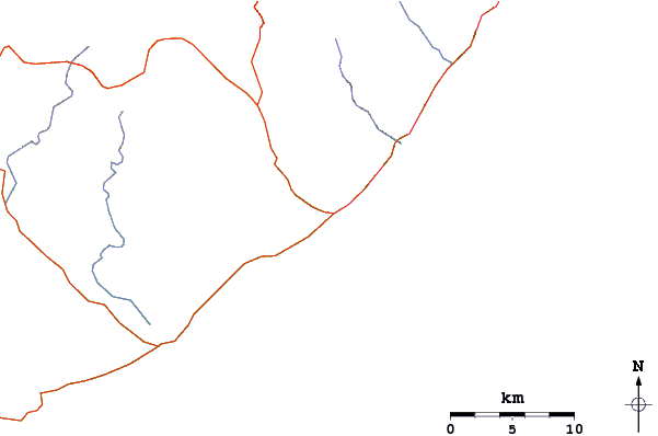 Carreteras y ríos cerca de La Cienega