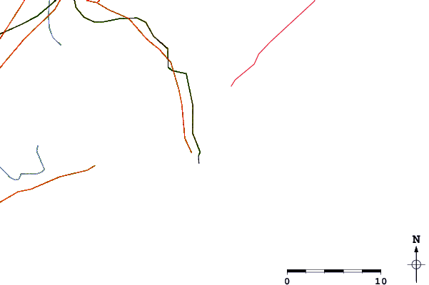 Carreteras y ríos cerca de La Derecha del Faro