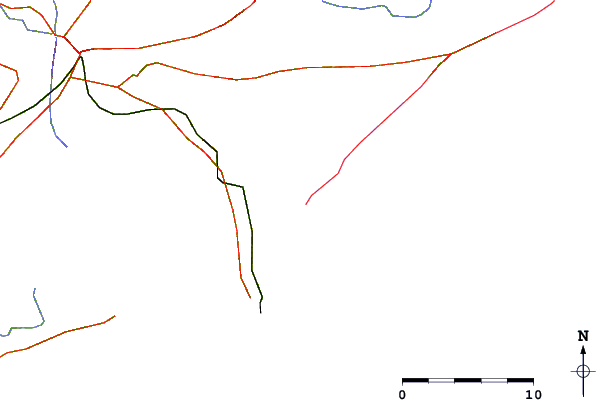 Carreteras y ríos cerca de La Derecha del Medio