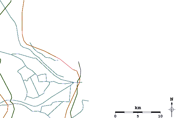 Carreteras y ríos cerca de La Diga (Sottomarina)
