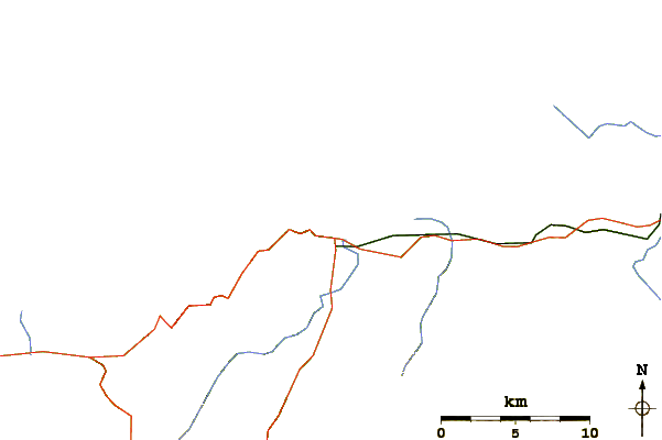 Carreteras y ríos cerca de La Droite du Fort