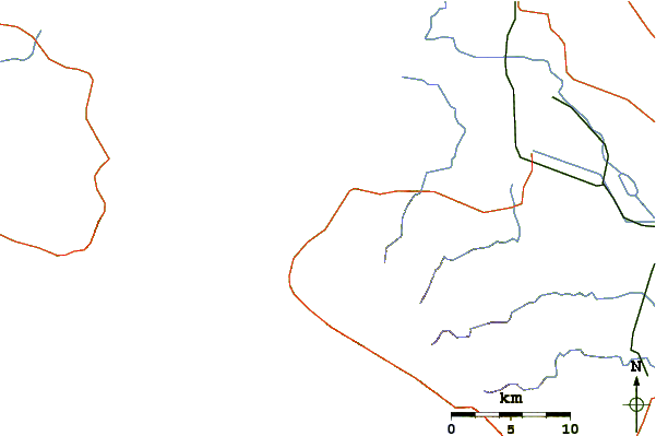 Carreteras y ríos cerca de La Esquina del Mar