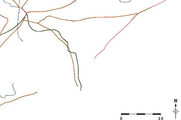 Carreteras y ríos cerca de La Izquierda de la Rocas