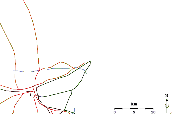 Carreteras y ríos cerca de La Marsa (La Coupole) Tunis