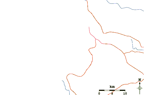 Carreteras y ríos cerca de La Mesita