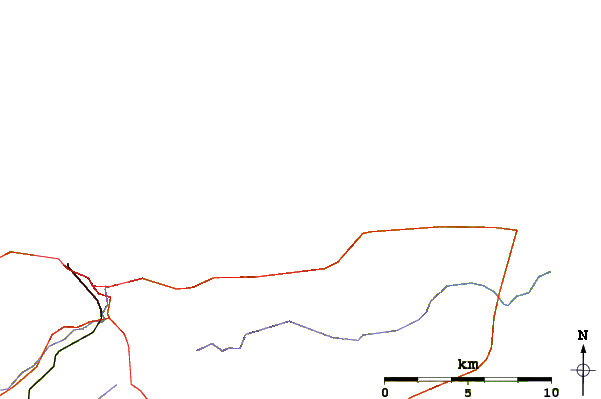 Carreteras y ríos cerca de La Mondree