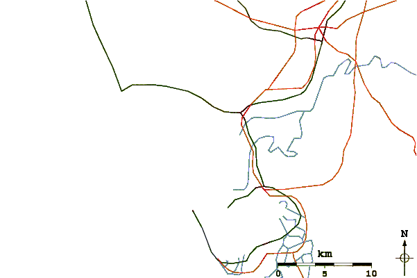 Carreteras y ríos cerca de La Muralla