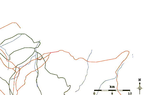 Carreteras y ríos cerca de La Nora