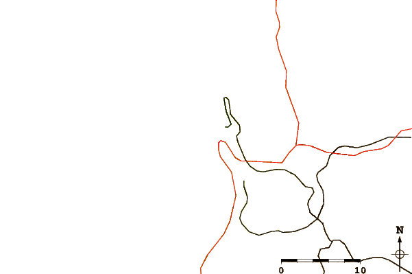 Carreteras y ríos cerca de La Punta Dos