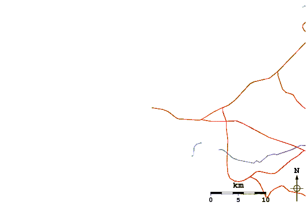 Carreteras y ríos cerca de La Puntilla