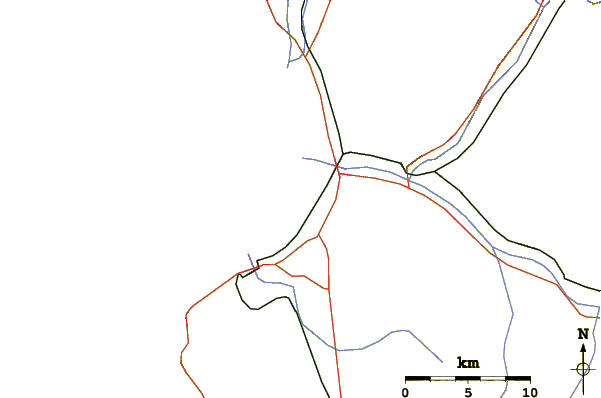 Carreteras y ríos cerca de La Sarena (Avenida del Mar)