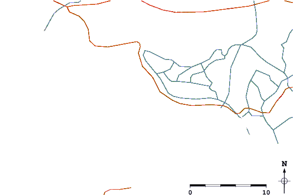 Carreteras y ríos cerca de La Terriere