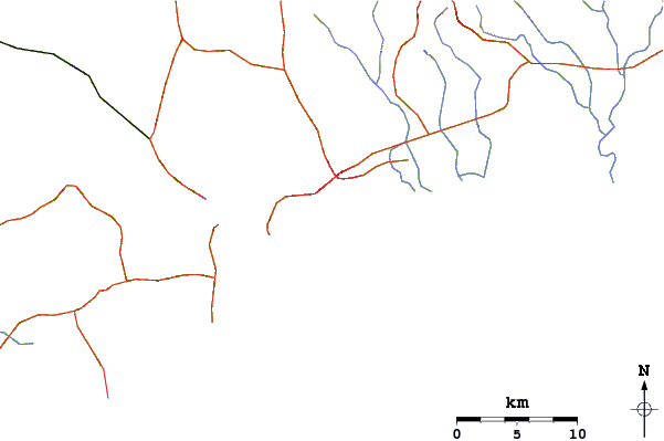 Carreteras y ríos cerca de La Zurda