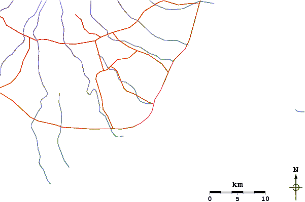 Carreteras y ríos cerca de Labuhan Haji