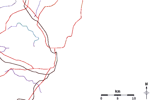 Carreteras y ríos cerca de Lady Jane Bay