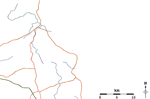 Carreteras y ríos cerca de Langs beach