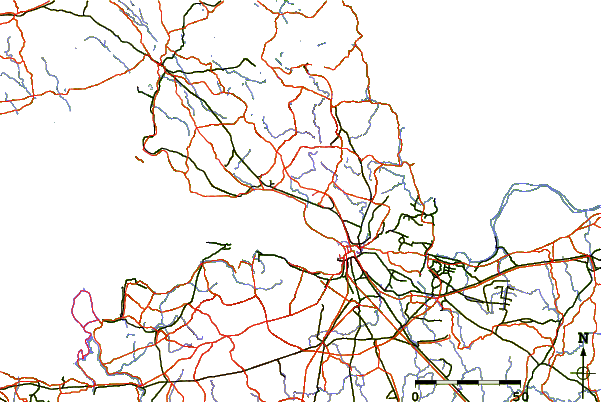 Carreteras y ríos cerca de Пляж Ласковый (Laskovyy Plyazh)