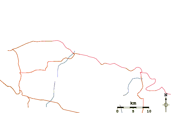 Carreteras y ríos cerca de Laulii