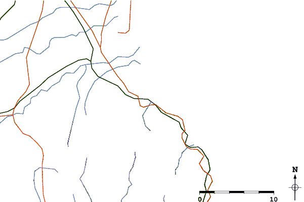 Carreteras y ríos cerca de Le Racou