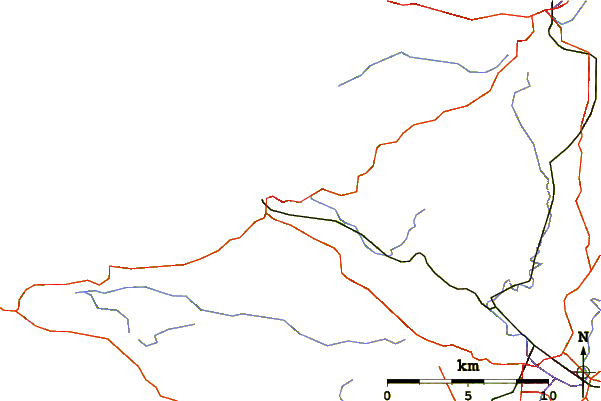 Carreteras y ríos cerca de Le Ris
