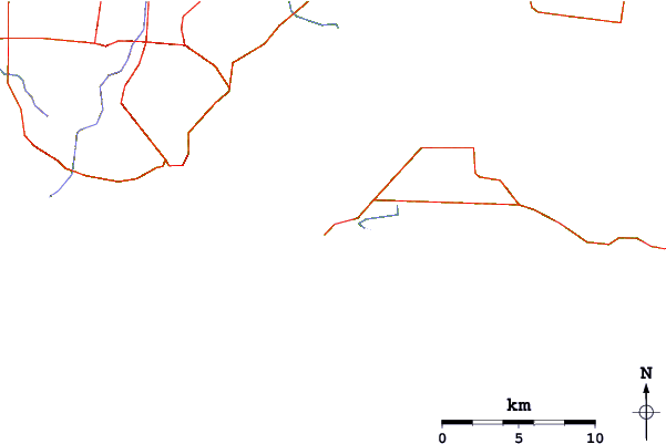 Carreteras y ríos cerca de Left Point