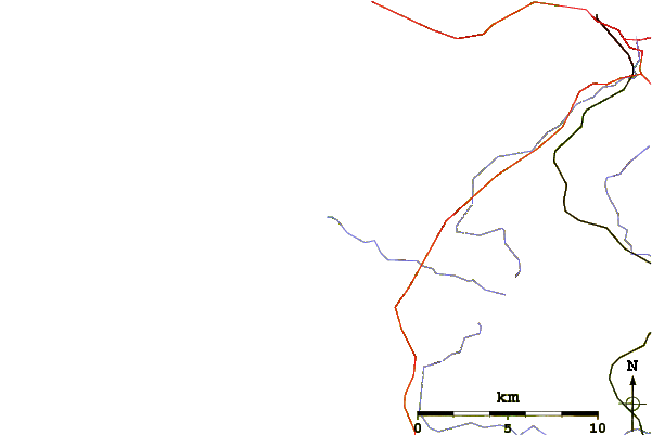 Carreteras y ríos cerca de Les Cous Cous