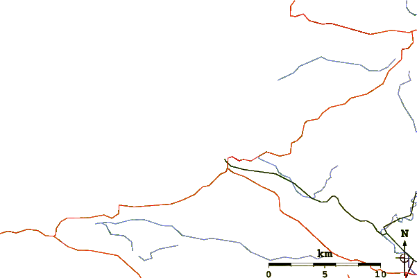 Carreteras y ríos cerca de Les Roches Blanches
