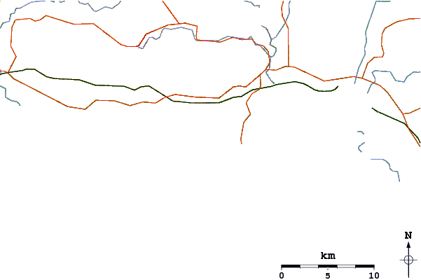 Carreteras y ríos cerca de Lights Beach