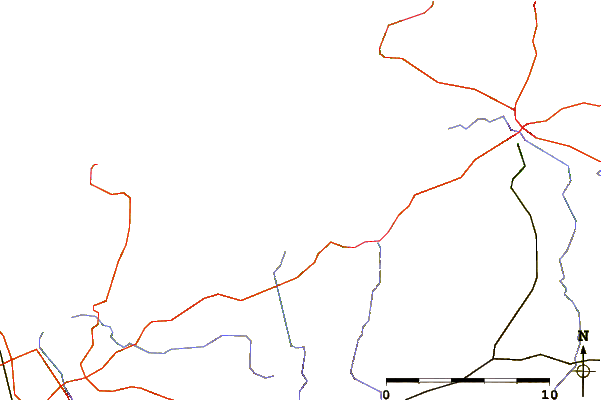 Carreteras y ríos cerca de Locquirec