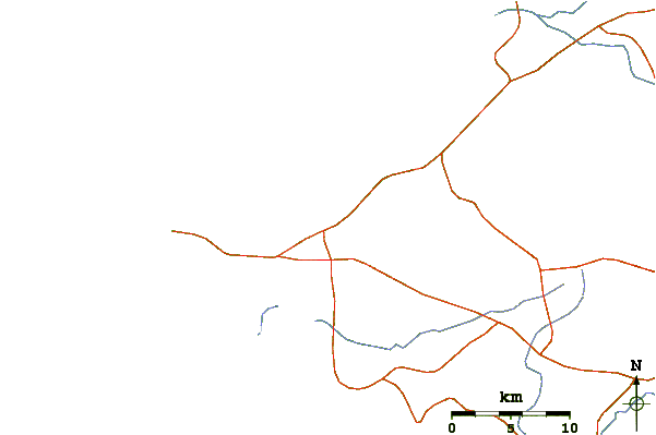 Carreteras y ríos cerca de Los Capaes