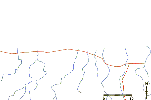 Carreteras y ríos cerca de Las Gaviotas