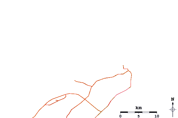 Carreteras y ríos cerca de Los dos Hermanos