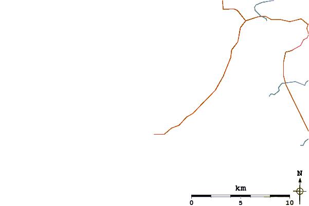 Carreteras y ríos cerca de Lossit Bay (Islay)