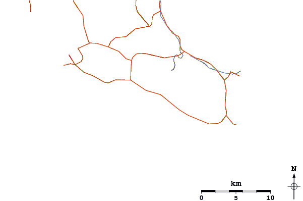 Carreteras y ríos cerca de Lourdata or Lourdas Beach