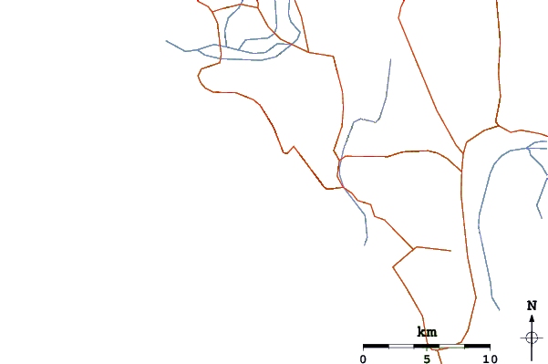 Carreteras y ríos cerca de Lygia (Preveza)
