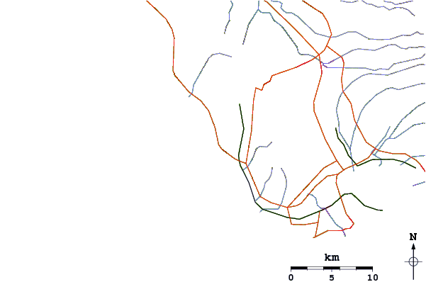 Carreteras y ríos cerca de Maili Point