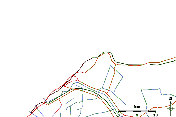 Carreteras y ríos cerca de Mandara