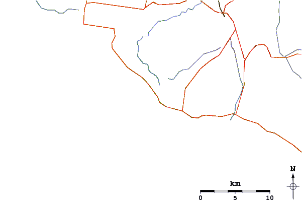 Carreteras y ríos cerca de Massacres