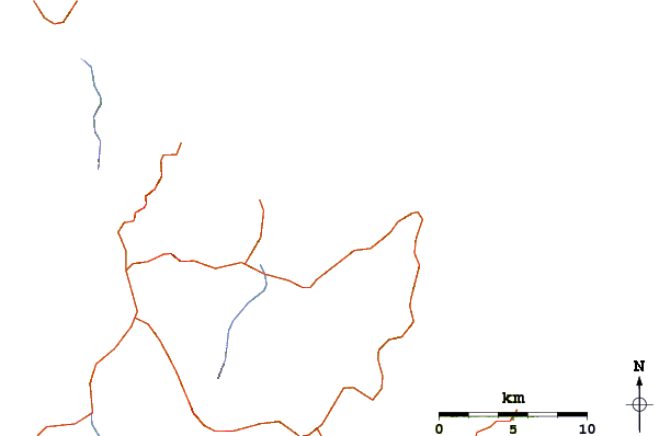 Carreteras y ríos cerca de Matarangi