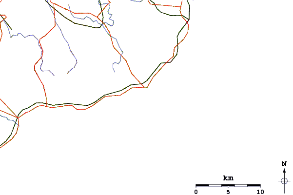 Carreteras y ríos cerca de Matsube Bay