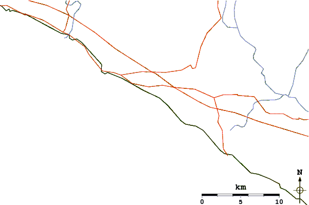 Carreteras y ríos cerca de Moneglia or La Secca