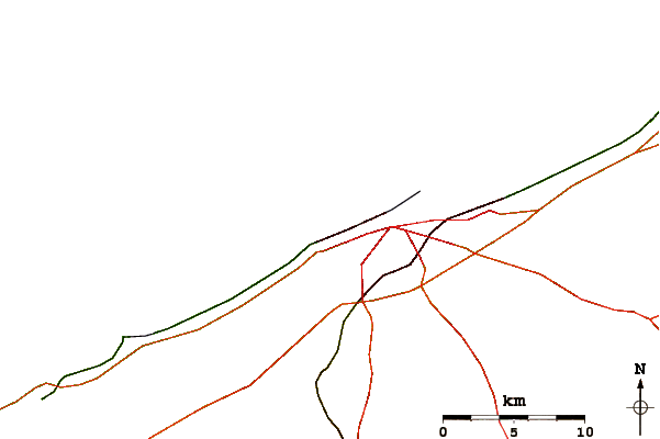 Carreteras y ríos cerca de Monica beach