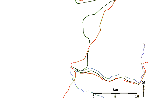 Carreteras y ríos cerca de Morfa Bychan