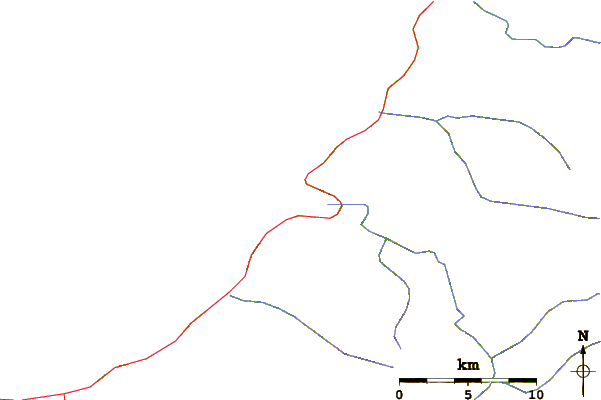Carreteras y ríos cerca de Motu River
